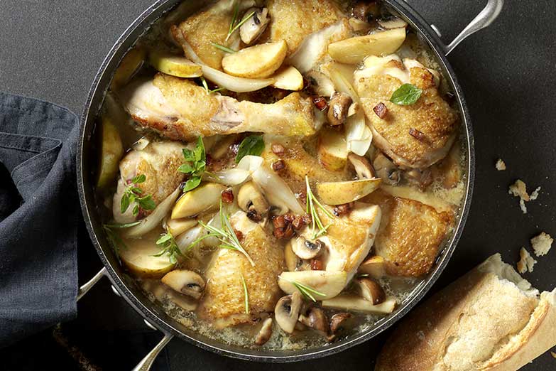 Foto von Coq au Cidre mit g'schmackigem Speck